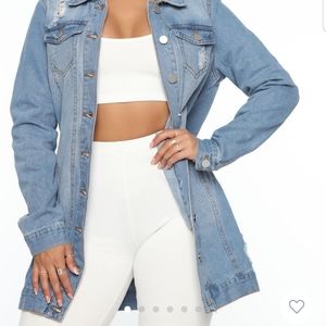 Fashion nova long denim jacket